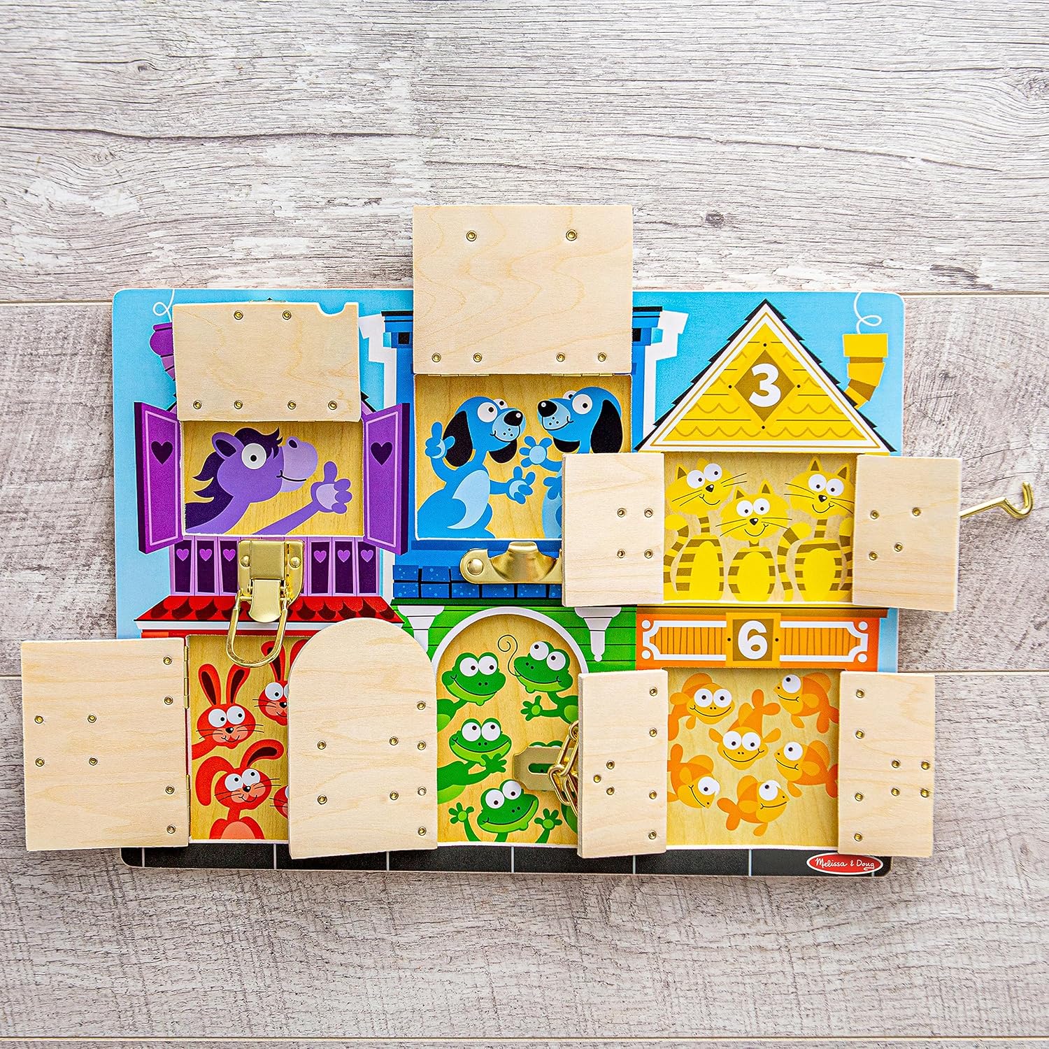 Melissa & Doug Latches Wooden Activity Board - Montessori Busy Board for Preschool Toys, Sensory Toys for Kids, Learning Resources for Ages 3+ - Image 9