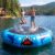 Zupapa Inflatable Water Trampoline 10 12 14FT with Pump Steel Anchors & Ladder for Lake Pool Ocean, Heavy Duty Jumping Platform for Family & Adults