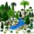 42Pcs Diorama Supplies Kit, Model Trees, Miniature Palm Trees, Architecture Tree, Decorative Sand, Stone, Grass, Moss Stick,Scenery Basing Material Kit for DIY Craft, Model Train Scenery