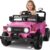 12V 7Ah Ride On Car with Remote Control for Girls,3 Speeds,Outdoor Electric Car Toys for Toddlers 1-3,Kids 3-5,Battery Powered,Spring Suspension,LED Lights,Music (Pink)