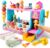 lalalark Ice Cream Making Toy for Kids, Scoop Ice Cream Play Set with Color-Changing Cones, Play Store Ice Cream Shop Toy, Kitchen Pretend Play Food Toy, Gifts for Girls Boys 3 4 5+ Year Old