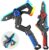 2 Pack Transforming Light Up Swords for Kids, Rechargeable LED Glowing Sword & Axe Toys with Mist Spray & Sound, Connectable Double-Bladed Weapons, Halloween Costume Cosplay Accessories for Boys 8-12