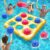 Intoypad Pool Toys for Kids Adults, Tropical Leaves Inflatable Swimming Pool Tic Tac Toe Game with 10 Balls Fun Summer Party Lake Above Ground Float Game Water Ball Toys for Kids Teens Adult (Yellow)
