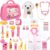 Meland Toy Doctor Kit for Girls – Pretend Play Doctor Set with Carrying Case,Stethoscope Toy & Dress Up Costume – Doctor Play Set for Girls Toddlers Ages 3 4 5 6 Year Old for Role Play Gift