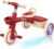 SEREED Colorful Lighting Toddler Tricycle for 2-5 Years Old Boys Girls, Adjustable Seat&Handlebar Trike, Removable Basket, Birthday Gift Idea for Kids Ages 2+ (Red)