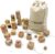 Bimi Boo Alphabet Lacing Beads for Toddlers – ABC Fine Motor Letter Threading Wooden Toy with Objects & Animals (26 Large Stringing Blocks, 2 Ropes, Cotton Bag)