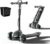 Large Kids Scooter, Toddler Scooter for Kids 3-18 & Adults, Safe Dual Brakes (Foot Brake/Hand Brake) & Music with Lights, 5-Level Adjustable & One-Click Folding Kick Scooter.