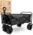 Yesker Foldable Wagon – 300lbs Collapsible Garden Carts with All Terrain Wheels for Outdoor Camping Sports Shopping Gardening – Heavy Duty Portable Utility Trolley (Black)