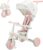 JMMD Baby Tricycle, 7-in-1 Foldable Kids Trike with Adjustable Parent Handle, Safety Harness & Wheel Brakes, Removable Canopy, Stroll Trike for Boys & Girls Ages 18 Months-5 Years, Pink