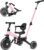 XJD Toddler Bike, 6 in 1 Folding Toddler Tricycle for 1-4 Year Old with Parental Control Handle, Balance Bike with Removable Pedal, Backrest, Adjustable Seat Height, First Birthday Gifts (Pink)
