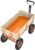 VINGLI Cargo Wagon Cart for Kids, All Terrain Wagon with Wood Railing 10-inch Pneumatic Turf Tires Children Garden Outdoor Red (Orange)