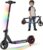 SIMATE Electric Scooter for Kids 6-14, e Kick Scooter with LED Display and Colorful Lights, Adjustable Height and Foldable, Double Brake, Gifts for Kids Girls Boys