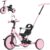 RIDYEE 5-in-1 Toddler Tricycle for Ages 1.5–5, Parent Steering Push Trike, Tool-Free Convertible to Balance Bike, Safety Belt, Removable Backrest and Footrest, Ride-On Toy for Boys & Girls, Pink