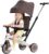 Winhope Kids Tricycle, 6 in 1 Baby’s Tricycle Toddler Trike with Adjustable Push Handle, Reversible Seat and Canopy, Baby Stroller for 1-6 Year Olds, Suitable for Outdoor Activities(Coffee)