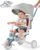 7-in-1 Tricycle for Toddlers 1-3 Years, Foldable Baby Trike Stroller with Steering Push Handle, Gift for Boys Girls 12 Months to 6 Years- Blue