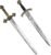 LarpGears 2 Pack Fake Sword Set – 28″ Durable Toy Plastic Medieval Sword, Halloween Costume Prop & Knight Renaissance Accessories for Kids & Adults