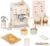 Pithfor Kids Wooden Coffee Playset with Grinder, Toy Coffee Maker for Kids Toddlers, Pretend Play Kitchen Appliances & Accessories Toy Gift for Boys Girls