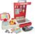 RedCrab Foldable Cash Register Toy for Kids,Toddler Grocery Store Toy with Scanner, Play Money & Food,Portable Supermarket Pretend Playset with Carry Handle,Gift for Boys & Girls Ages 3+