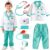 Lehoo Castle Doctor Costume for Kids, Doctor Dress Up and Play Set 8 PCS with Stethoscope, Role Play Costume for Toddlers 4-6