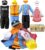 Jeowoqao Boy’s Dress Up Costumes Set, Kids Role Play Set 11pcs Dress Up Trunk Pirate, Chef, Construction Worker, Policeman Costume For Kids Girls Toddler Age 3 4 5 6 Christmas Birthday Gift