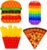 Pop Its Fidget Toys Pack 4 – Stress Relief Food Pop Its Poppers Fidget Poppet Toy – Autism Learning French Fry Pizza Hamburger Popits Push Pop Bubble Popping Sensory Toy for Kids