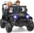 YunTopKids XL 24V Ride on Toys for Big Kids, 4WD 2 Seater Kids Electric Car w/Remote Control, 800W Motors, 21” Wide Seat, Soft Start, Suspension, Bluethooth, Music, LED Lights (Black)