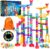 Meland Marble Run – 132Pcs Marble Maze Game Building Toy for Kid, Marble Track Race Set & STEM Learning Toys for Boy Girl Age 3 4 5 6 7 8 9+ (102 Translucent Marbulous Pcs & 30 Glass Marbles)