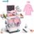Doctor Kit for Toddlers – Deluxe Pretend Play Medical Cart Toy Set with Stethoscope ,Thermometer,Doctor Costume & Carry Bag – Educational Role Play Gift for Kids Boys & Girls Ages 3 4 5（Pink）