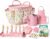 Qtioucp Kids Gardening Set 14Pcs Garden Tools with Tote Bag,Watering Can, Shovel, Apron, Garden Book and More Educational STEM Learning Outdoor for Toddlers Boys Girls (Floral)