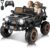 Hikole 2 Seater Ride On Toys Car for Big Kids, 24V Electric Vehicles w/20 Large Wide Seat, 2WD/4WD Switchable, 4X100W Engines, Music, Suspension, Battery Powerd Cars Truck for Kids Boys – Black