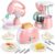 Joyin Play Kitchen Toys, Pretend Food Kitchen Accessories Girls Toy with Coffee Maker, Mixer, Toaster with Realistic Lights& Sounds, Birthday Gift for Kids