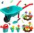 CUTE STONE Kids Gardening Tool Set, Garden Toys with Wheelbarrow, Watering Can, Shovel, Flower Garden Building Toy, Pretend Play Outdoor Indoor Activities Stem Toy Gifts for Boys Girls