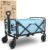 Yesker Foldable Wagon – 220lbs Collapsible Garden Carts with All Terrain Wheels for Outdoor Camping Sports Shopping Gardening – Heavy Duty Portable Utility Trolley (Blue)