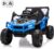 MINIATURE MOTORS 12V Kids Ride on Truck Car with Remote Control, Electric Off-Road UTV for Toddlers, Bluetooth Music, Suspension System Safety Belt, Electric Vehicles Gift for Boys & Girls-Blue