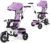Costzon Tricycle, 5 in 1 Toddler Bike w/Foldable Push Handle, Rotatable Seat, EVA Wheel, Adjustable Canopy, Storage Basket & Bell, Trike for Kids 1-5 Years Old (Pink)