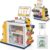Cash Register Playset for Kids – 48PCS Pretend Play Money, Calculator, Scanner, Credit Card and Play Food for Boys and Girls Ages 3+ (668-125)