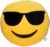 EvZ Official Certified Sunglasses Plush Pillow – 32cm Large Soft Cool Face Emoticon Cushion – Funny Stylish Decorative Stuffed Toy for Gaming Room, Car Decor & Summer Gift (Yellow)