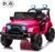 MINIATURE MOTORS 12V Kids Electric Ride on Truck Car Remote Control, Twin 35W Motors 3.5MPH Max Speed, Bluetooth Music Player, 4 Wheels Suspension LED Lights Safety Belt, Gift for Boys Girls-Hot Pink