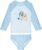 Bluey Girls Raglan Rash Guard and Bikini Bottom UPF 50+ Swim Set Toddler to Big Kid Sizes (2T – 10-12)