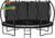 10FT 12FT 14FT 16FTOutdoor Recreational Trampoline with Enclosure Net, Bolt-Free Design Yard Trampoline with Wide Ladder and AntiRust Coating, 2 in 1 Connector for Kids Adults, ASTM Approval