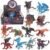 Liberty Imports 12 Pcs Dragon Toy Figures, 5″ Large Realistic Hand Painted Mythical Figurines, Assorted Designs for Kids Party Favors & Cake Toppers