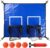 Lyreh Trampoline Basketball Hoop Attachment, PVC Material Double Basket Rims Outdoor Trampoline Goal Game Accessory with 4pcs Mini Balls 1pcs Inflator