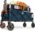 Timber Ridge 51.2” Extended Collapsible Wagons Carts Foldable, 500LBS Heavy Duty Sports Wagon with Adjustable Handle, 400L Capacity Portable Cart for Camping Shopping