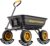 CAMMOO 10-in NO-FLAT TIRES 600lb Heavy-Duty Garden Dump Cart 4 Cu.Ft. Utility Wagon with Quick-Release Dumping & Prime Grade 100% Virgin Polypropylene – Not Recycled Material for Landscaping Gardening