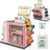 Cash Register Playset for Kids – 48PCS with Toy Coffee Machine,Pretend Play Money, Calculator, Scanner, Credit Card and Play Food for Boys and Girls！