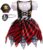 BanKids Pirate Costume Kids Pirate Hat Eye Patch Role Play Girls Dress Up Halloween Costume Cosplay 3-10Y