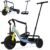 RIDYEE 2-in-1 Tricycle for Toddlers Ages 1.5–3, Trike with Extended Push Handle, Removable Wagon-Style Basket, Adjustable Handlebar with Tassels, and Fore-AFT Adjustable Seat, Grey