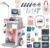 RedCrab Doctor Kit for Kids,32PCS Kids Doctors Play Set with Medical Cart,Stethoscope, Thermometer and Syringe,Dentist Doctor Role Play Toy Gift for Girls Boys 3,4,5,6,7,8+ (Pink)