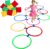 Multi-Game Hopscotch Set with Toss Bean Bags, Hopscotch Ring Game for Kids, Outdoor Physical Games Promoting Coordination, Durable Playground Toys for Boys and Girls