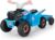 TOBBI 6V Electric Kids Ride On Toy Car with Trailer, Toddler 4 Wheeler Powered Vehicle, ATV to Drive with Music/Battery Volume Display for Children Age 2-6-Blue
